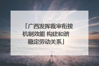 广西发挥裁审衔接机制效能 构建和谐稳定劳动关系
