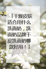 干燥皮肤适合用什么洗面奶，洗面奶品牌干皮洗面奶哪款好用！