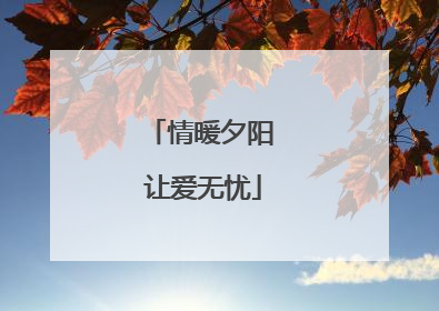 情暖夕阳 让爱无忧