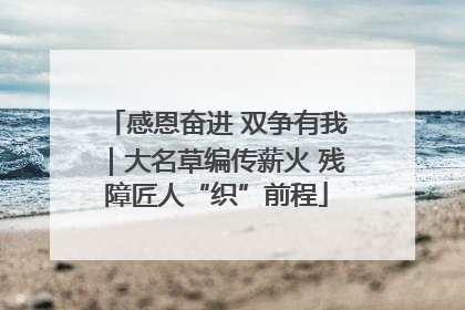 感恩奋进 双争有我｜大名草编传薪火 残障匠人“织”前程