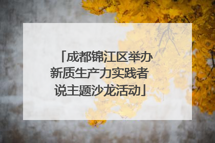成都锦江区举办新质生产力实践者说主题沙龙活动