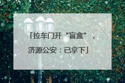 拉车门开“盲盒”，济源公安：已拿下