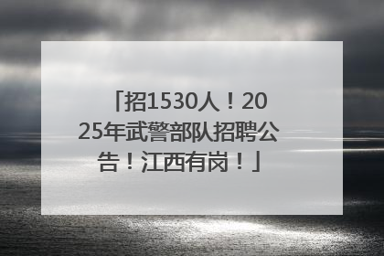 招1530人！2025年武警部队招聘公告！江西有岗！