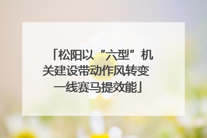 松阳以“六型”机关建设带动作风转变 一线赛马提效能