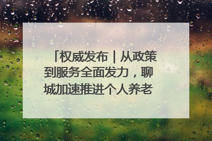 权威发布｜从政策到服务全面发力，聊城加速推进个人养老金制度落地