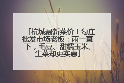 杭城最新菜价！勾庄批发市场老板：雨一直下，毛豆、甜糯玉米、生菜却更实惠