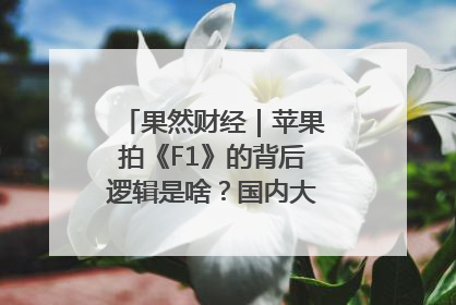 果然财经｜苹果拍《F1》的背后逻辑是啥？国内大厂能抄作业吗？