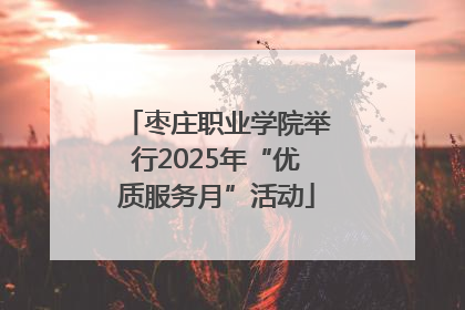 枣庄职业学院举行2025年“优质服务月”活动