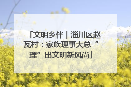 文明乡伴｜淄川区赵瓦村：家族理事大总“理”出文明新风尚