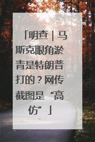 明查｜马斯克眼角淤青是特朗普打的？网传截图是“高仿”