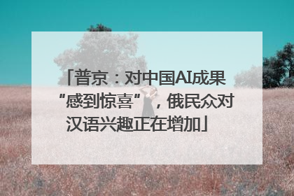 普京：对中国AI成果“感到惊喜”，俄民众对汉语兴趣正在增加