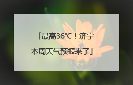 最高36℃！济宁本周天气预报来了