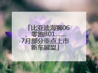 比亚迪海狮06、零跑B01……7月部分重点上市新车展望