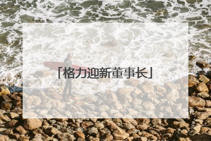 格力迎新董事长