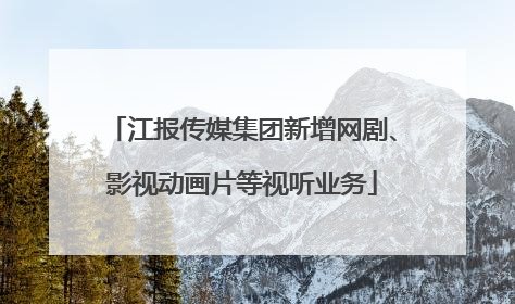 江报传媒集团新增网剧、影视动画片等视听业务