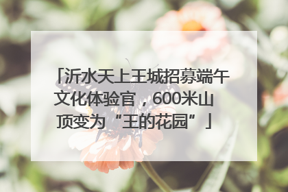 沂水天上王城招募端午文化体验官，600米山顶变为“王的花园”