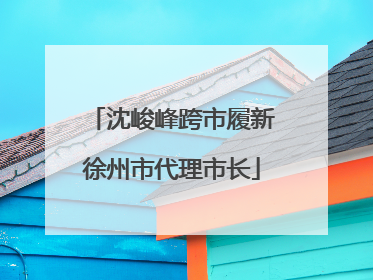 沈峻峰跨市履新徐州市代理市长