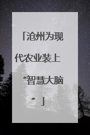 沧州为现代农业装上“智慧大脑”