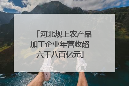 河北规上农产品加工企业年营收超六千八百亿元