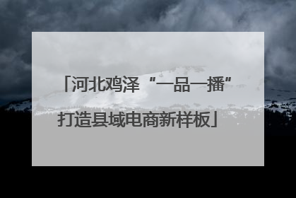 河北鸡泽“一品一播”打造县域电商新样板
