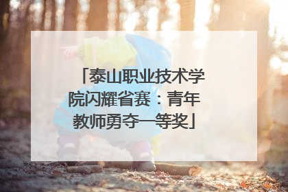 泰山职业技术学院闪耀省赛：青年教师勇夺一等奖