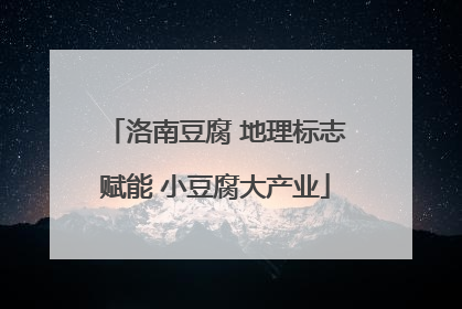 洛南豆腐 地理标志赋能 小豆腐大产业