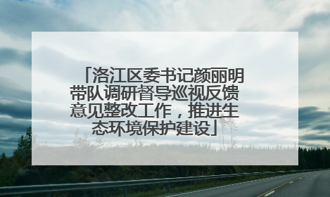 洛江区委书记颜丽明带队调研督导巡视反馈意见整改工作，推进生态环境保护建设