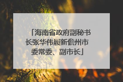 海南省政府副秘书长张华伟履新儋州市委常委、副市长