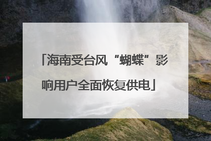 海南受台风“蝴蝶”影响用户全面恢复供电