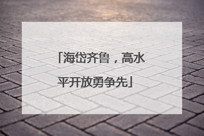 海岱齐鲁，高水平开放勇争先