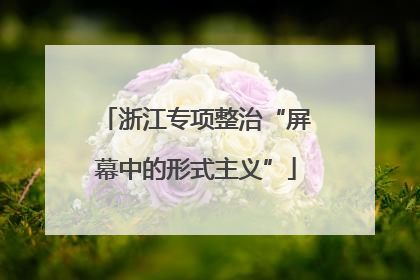 浙江专项整治“屏幕中的形式主义”