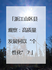 浙江山区县观察：高质量发展何以“个性化”？