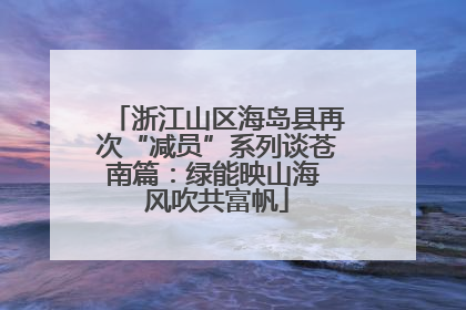 浙江山区海岛县再次“减员”系列谈苍南篇：绿能映山海 风吹共富帆