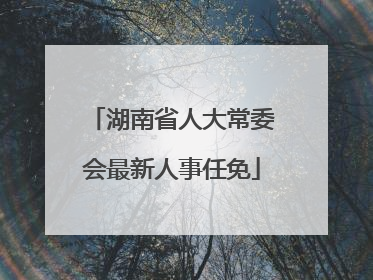 湖南省人大常委会最新人事任免
