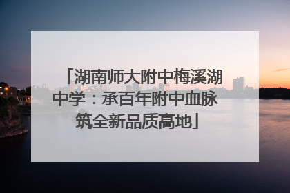 湖南师大附中梅溪湖中学：承百年附中血脉 筑全新品质高地