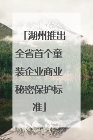 湖州推出全省首个童装企业商业秘密保护标准
