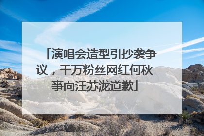 演唱会造型引抄袭争议，千万粉丝网红何秋亊向汪苏泷道歉
