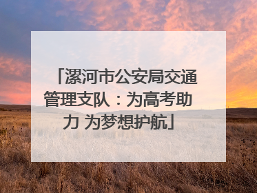 漯河市公安局交通管理支队：为高考助力 为梦想护航