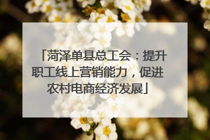 菏泽单县总工会：提升职工线上营销能力，促进农村电商经济发展