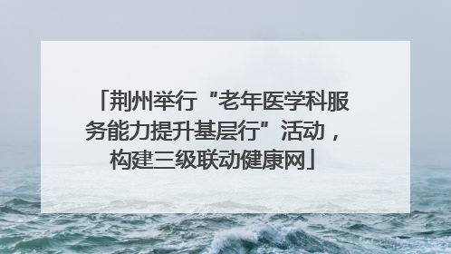 荆州举行“老年医学科服务能力提升基层行”活动，构建三级联动健康网