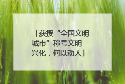 获授“全国文明城市”称号文明 兴化，何以动人
