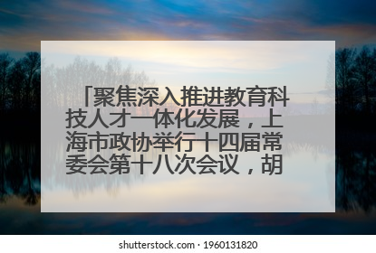 聚焦深入推进教育科技人才一体化发展，上海市政协举行十四届常委会第十八次会议，胡文容出席并讲话