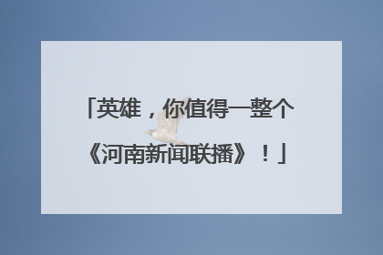 英雄，你值得一整个《河南新闻联播》！