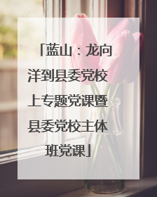 蓝山：龙向洋到县委党校上专题党课暨县委党校主体班党课