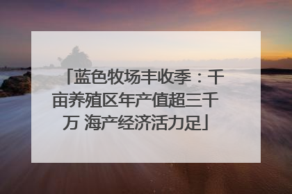 蓝色牧场丰收季：千亩养殖区年产值超三千万 海产经济活力足