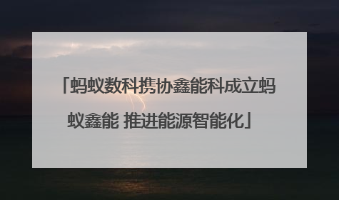 蚂蚁数科携协鑫能科成立蚂蚁鑫能 推进能源智能化