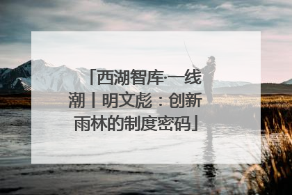 西湖智库·一线潮丨明文彪：创新雨林的制度密码