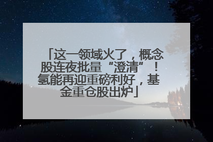 这一领域火了，概念股连夜批量“澄清”！氢能再迎重磅利好，基金重仓股出炉