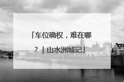 车位确权，难在哪？｜山水洲城记