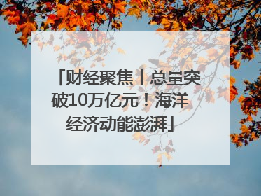 财经聚焦丨总量突破10万亿元！海洋经济动能澎湃